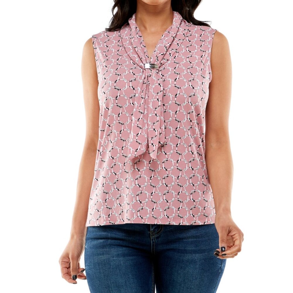 NWT Adrienne Vittadini Women's Sleeveless Draped Scarf Top - Picture 5 of 5